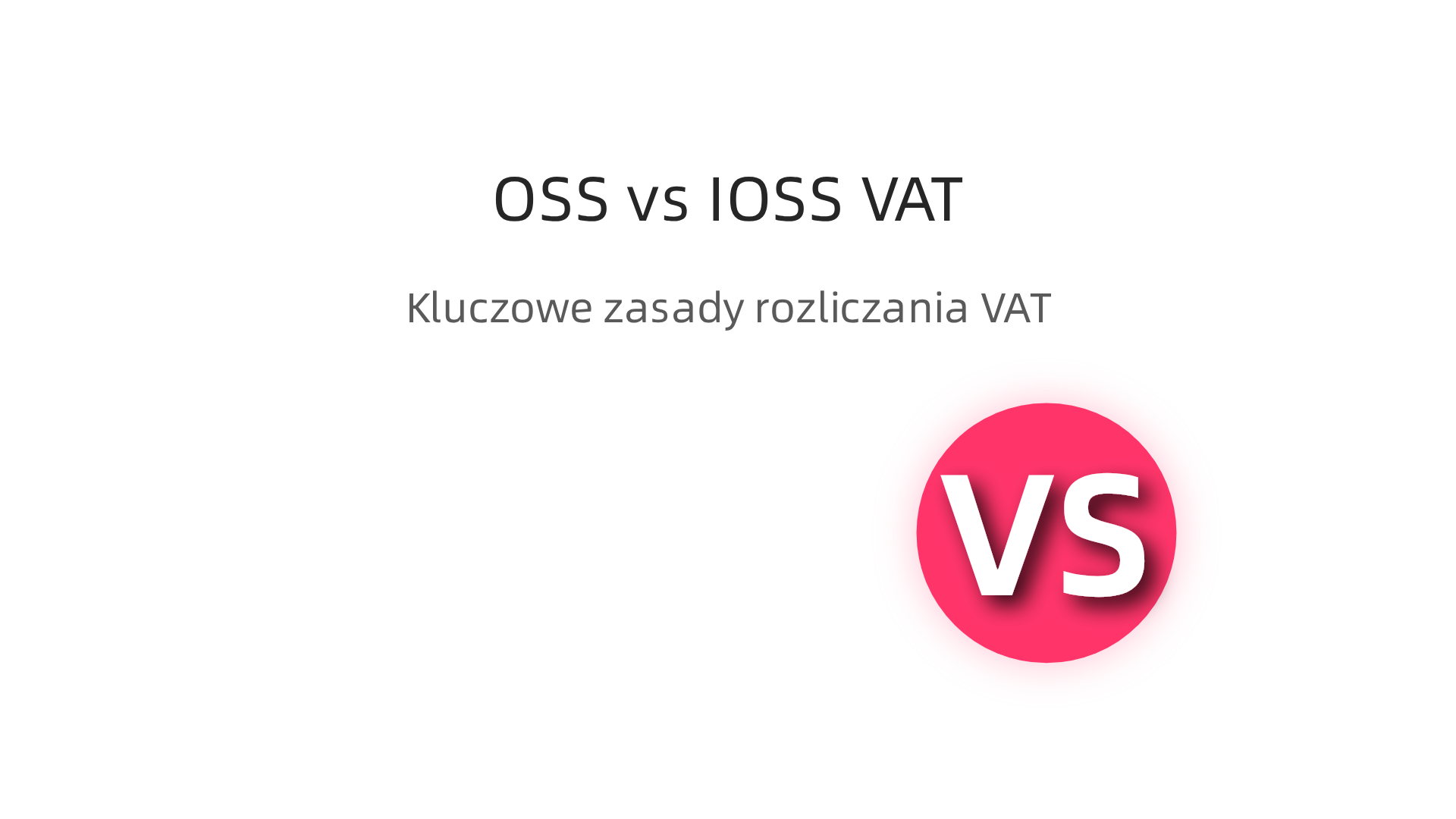 Infografika przedstawiająca kluczowe informacje dotyczące systemów VAT OSS i IOSS, upraszczających rozliczenia VAT dla sklepów internetowych w Unii Europejskiej.