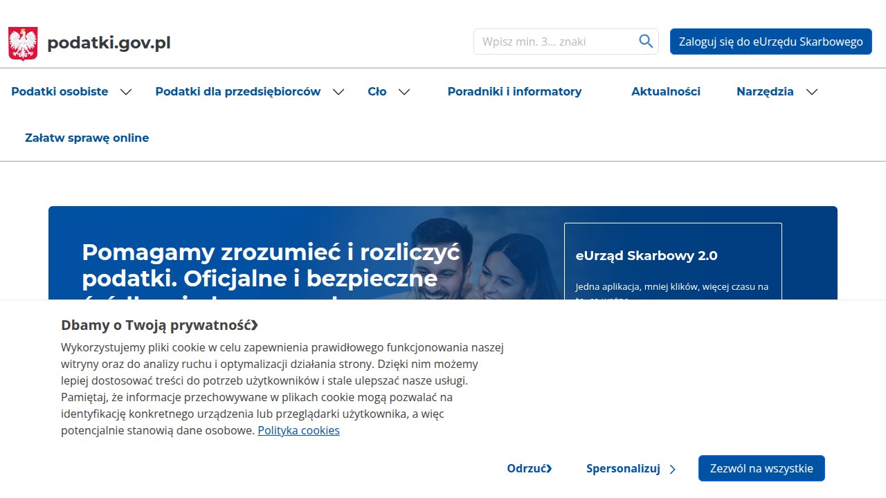 Oficjalna strona Podatki.gov.pl to podstawowe źródło informacji o aktualnych przepisach podatkowych i formularzach, takich jak PIT-36.