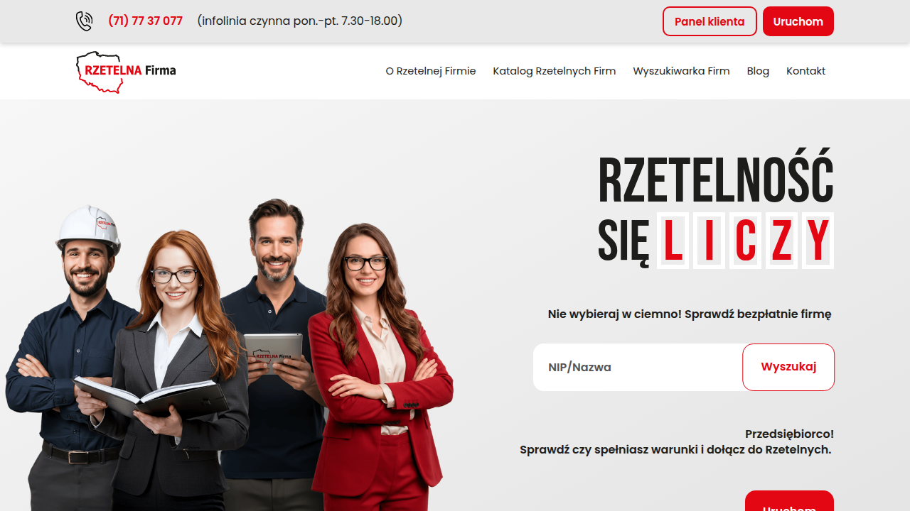 Strona główna Rzetelna Firma, dostawcy certyfikatów wiarygodności biznesowej.